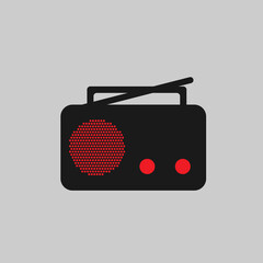 Old radio FM tape icon logo illustration