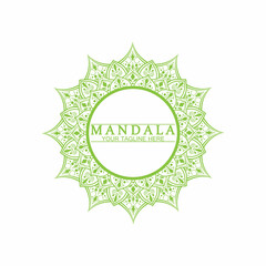 Circle pattern petal Flower Mandala Vector logo template illustration. Colorful template for spiritual retreat or yoga studio,Ornamental business cards,vintage luxury, ornamental decoration