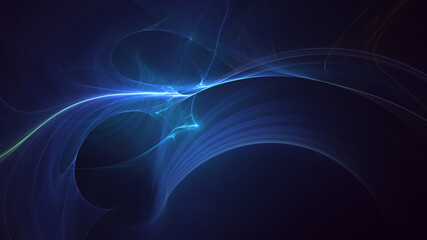 3D rendering abstract blue fractal light background