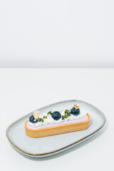 blueberry  tart with cream