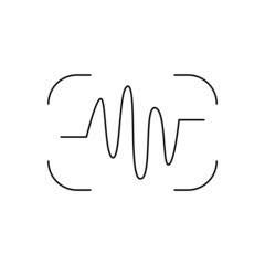 Simple sound wave or speech sign design. Voice mail flat symbol for mobile applications or record. Black and white icon in parentheses for quote or sending audio messages. Vector isolated illustration