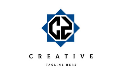 Fototapeta premium CZ double square latter logo vector