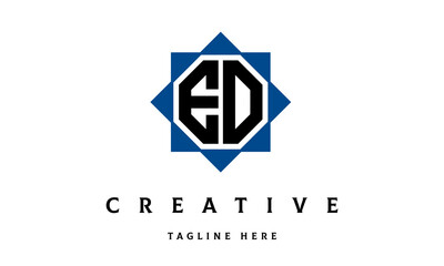ED double square latter logo vector