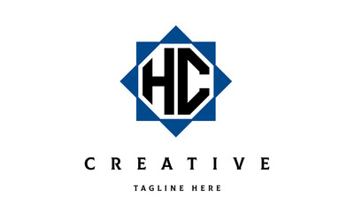 Naklejka premium HC double square latter logo vector