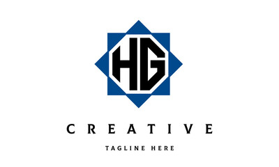 HG double square latter logo vector
