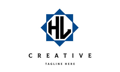 HL double square latter logo vector