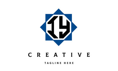 IY double square latter logo vector