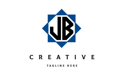 Naklejka premium JB double square latter logo vector