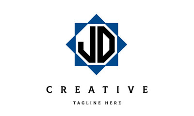 JD double square latter logo vector