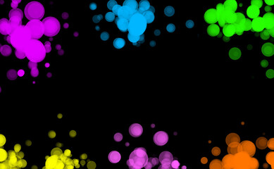 Colorful Color Splatter Black Background