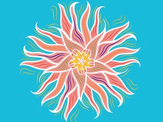 abstract flower background design illustration. Digital art illustration