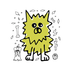 Hand drawn spitz, doodles.