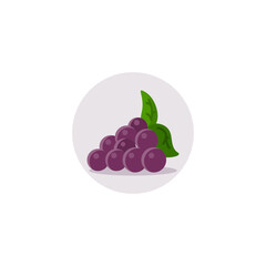 grape icon designed in color flat style in fruit illustration theme