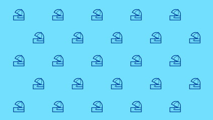 beach umbrella pattern on light blue  background