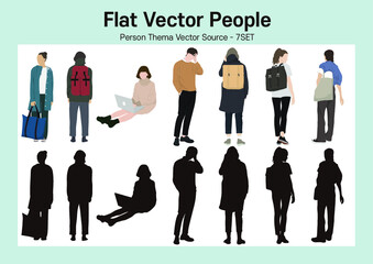 Person thema vectoer source 7set