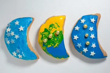 Raamstickers cookies in shape of moon © Yury Zap