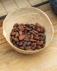 semillas de cacao seca