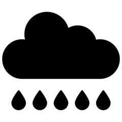 Cloud with raindrops, icon of rainfall