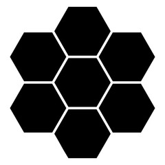 A solid design icon of honey formula 