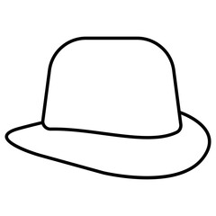 A headwear accessory icon, linear design of hat