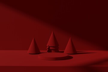 Fototapeta premium 3d render podium scene for christmas background