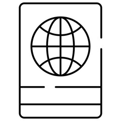 An editable design icon of travel permit, passport vector