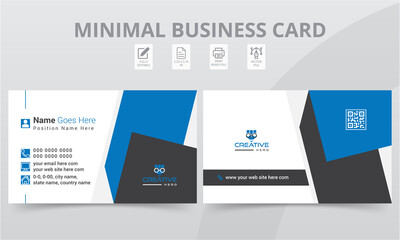 Professional Two-sided Business Card Print Templates Layout Design.