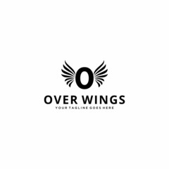 Creative Illustration modern O with wings sign luxury geometric logo design template