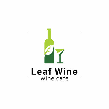 Creative illustration modern green wine bottle logo design vector template 