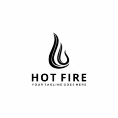Creative illustration luxury fire flames or hot water design logo icon vector silhouette template