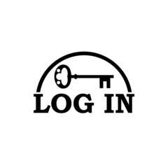Log in icon. Lock key icon isolated on white background