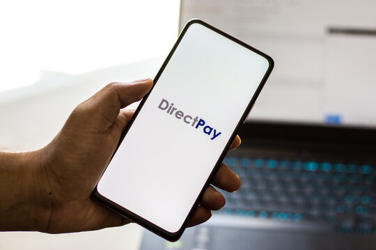 West Bangal, India - September 28, 2021 : Directpay logo on phone screen stock image.