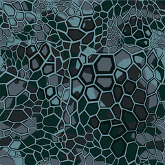 Camouflage seamless geometric pattern. Abstract camo from hexagonal  grid elements. Print on fabric on textiles, for hunting and fishing. Vector - obrazy, fototapety, plakaty