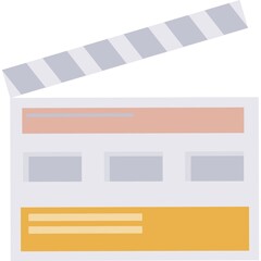 Clap board icon cinema film clapper vector