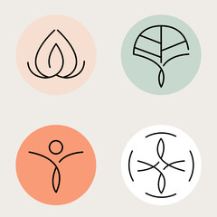 Healthcare center logo template vector set