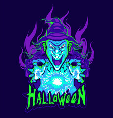 Witch Magic Halloween Vector Illustration