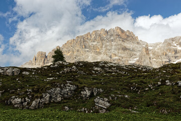 Gipfel des Elferkofels in den Sexteer Dolomiten im letzten Abendlicht, Pustertal, Alpen, Südtirol, Italien 