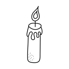 Halloween candle doodle element.