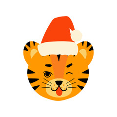 tiger face head santa hat set dd