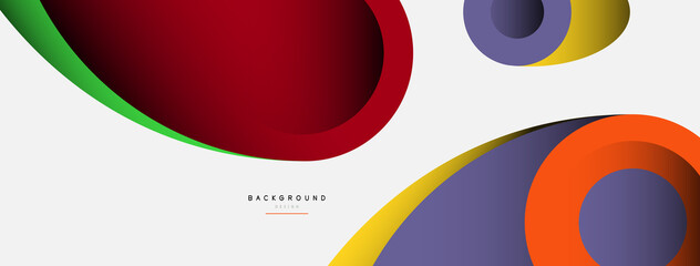 Abstract background. Minimal geometric circles and round style shapes with deep shadow effects. Trendy technology business template for wallpaper banner or background