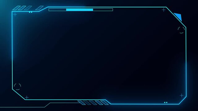 Technology HUD Loop Animation. Frame border HUD element. HUD viewfinder. Futuristic viewfinder of the future. HUD graphics around the edges for use in movies, games and animation. 4K.
