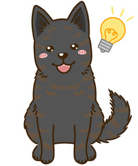 Obraz premium 思い付く甲斐犬（黒虎毛）