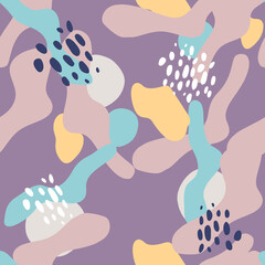 Abstract Background with Painted Round Shapes. Seamless pattern with Ink hand drawn Dots. Stylized animal skin texture. doodle. for wallpaper, wrapping paper, textile print. hand drawing