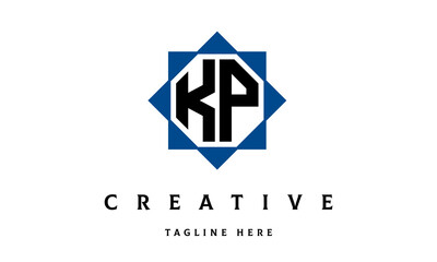 KP double square latter logo vector