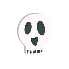 Skull, Skeleton head, bone Icon vector Line on white background image for web, presentation, logo, Icon Symbol. 
