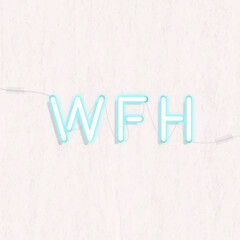 Work from home during coronavirus outbreak neon sign vector