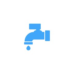 Faucet icon water faucet drip simple single pictogram flat icon style graphic design vector