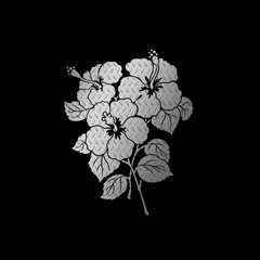 black and white flowers