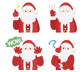 サンタクロースのポーズセット（上半身）