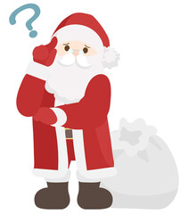 疑問に思うサンタクロース（全身）